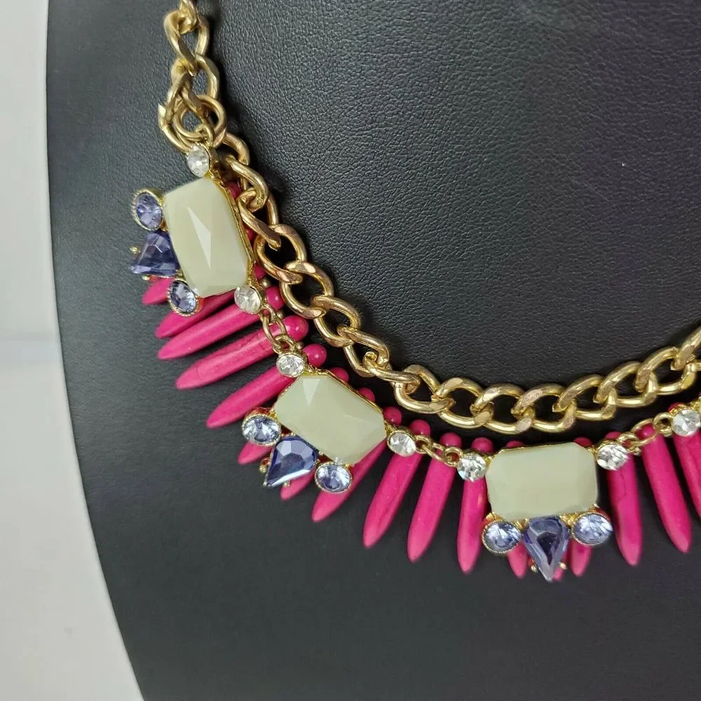 Pink Lavender‎ Gold Chain Necklace Costume Jewelry